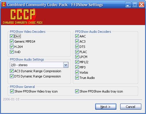 CCCP: Combined Community Codec Pack