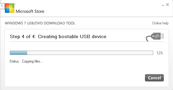 Пункт Creating bootable USB device в USB/DVD Download Tool