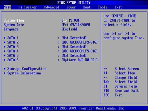 Интерфейс AMI BIOS