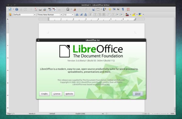 Окно LibreOffice