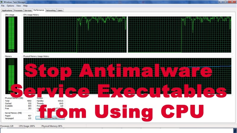 Отключение Antimalware Service Executable
